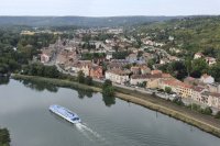 Patrimoine - Tourisme - Bateau de croisière - Fleuve - Moselle - Photo aérienne - Phot'On Air - Gérard Borre Photographie
